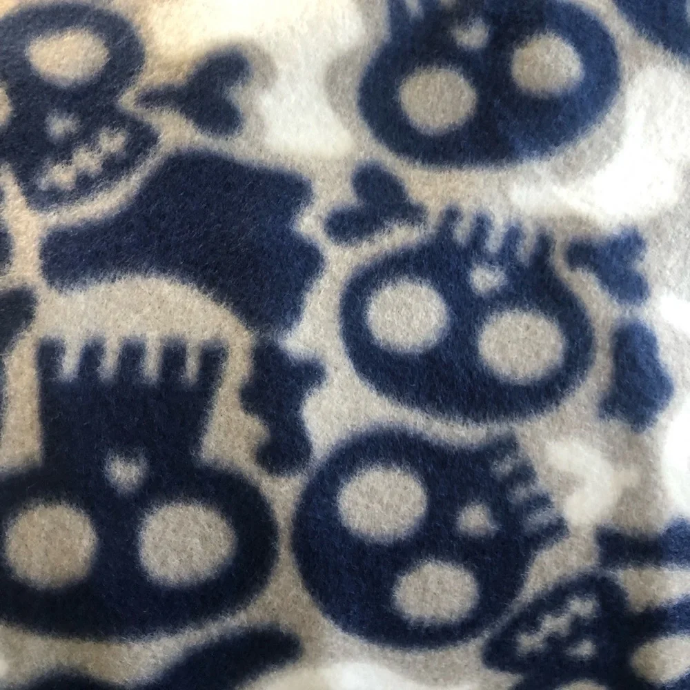 Joanne Fabrics Cozy Skull Fleece Fleece Fabric - Navy, Gray & White 6 Yards